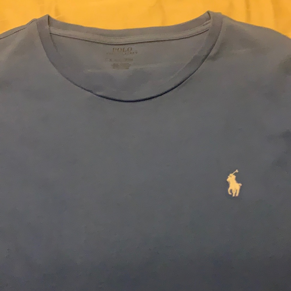 Polo short sleeve Light blue white horse